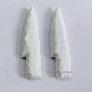 Cuchillo de Vidrio de Ónix Azul de 5 Pulgadas, Cuchillo de Piedra de Vidrio con Punta de Flecha Tallada a Mano, Cuchillo de Piedra Semipreciosa para Caza - Product Image 3