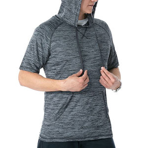 Logo personnalisé Gym Fitness Sports Hoodies Hommes Couleur Bloc Cordon À Manches Longues Sweat À Capuche Imprimer Mode Régulier À Manches Courtes sweats À Capuche - Product Image 2