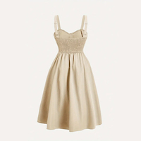 Vestido Midi de Verano para Mujer, Elegante, Formal, Casual, Estampado, Línea A, Cuello en V, Satinado, Antiarrugas, Ecológico y Natural, Venta al Por Mayor
