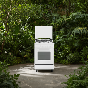 Cuisinière à gaz ALPHA AE55MXF3 blanche, classe A, 4 zones, four électrique, grill, autoportante, pour restaurant, hôtel, dimensions 53x50x90cm - Product Image 3