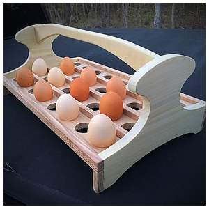 Vintage Farm Style <b>Wooden</b> Egg <b>Rack</b> With Compact Shape And Country Look Great For Decorative Kitchen Display - Product Image 5