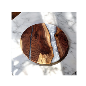 Résine moderne en bois Lazy Susan Server High Standard Tailles précises disponibles à la vente Meilleure plaque de chargeur à vendre - Product Image 6