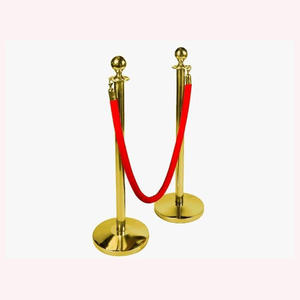 Elegante soporte de control de multitudes pulido con espejo con tapas decorativas intercambiables y cuerda trenzada de primera calidad - Product Image 3