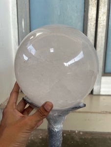 Esfera de Cuarzo Transparente Grande, Piedra Curativa de Cristal, Bola Redonda de Alta Calidad, Decoración para el Hogar, Ágata de Gujarat - Product Image 2