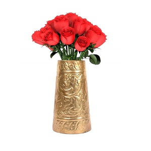 Stylish Style Metal <b>Vase</b> Flowers Matt Gold Round Flower <b>Vase</b> Wedding Table Decoration <b>Vases</b> Flowers Home Decoration Usages - Product Image 1