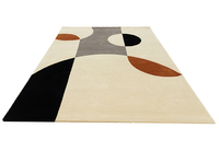 Ensemble de tapis en laine tufté à la main, bouclé, de luxe, écologique, moderne, hautement artisanal, unique, de designer, brodé, vintage, résistant aux taches