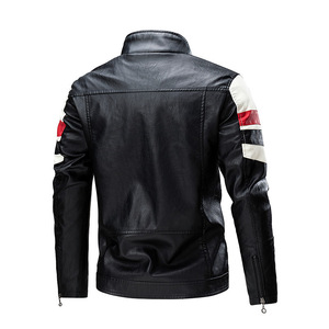 Nouvelle veste en cuir d'hiver à la mode pour hommes, combinaison de moto à fermeture horizontale et fermeture éclair, vestes grande taille pour hommes - Product Image 3