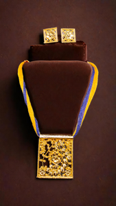 Acheter Collier Boucles d'oreilles Ensemble avec 22Ct plaqué or Carré en forme de collier Boucles d'oreilles Ensemble pour les femmes portent des bijoux - Product Image 3