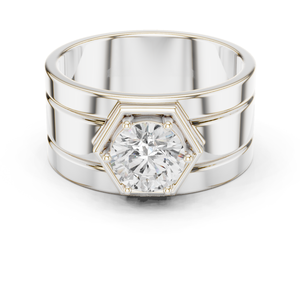 Men's Classic Bold Moissanite Engagement <b>Ring</b> in 925 Sterling Silver with Finish Prong Setting Wedding Band for Anniversary Gift - Product Image 3