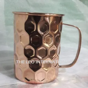 Vật liệu đồng kim cương tay búa Fancy Mug 400 ml nước công suất đồ dùng nhà bếp khách sạn Thiết bị chăm sóc sức khỏe Ayurveda thảo dược