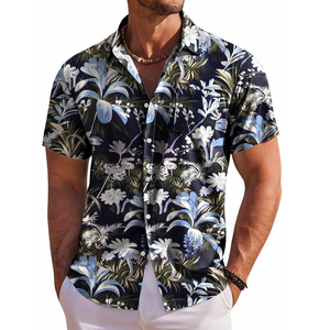 Summer Coconut Tree Palm Tree Surfing Hawaiian Men's Hawaiian Shirt Street Casual Summer Turndown Short Sleeves Polyester Shirts - Product Image 3