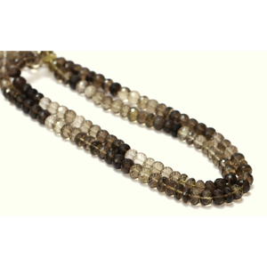 ลูกปัดควอตซ์สโมคกี้ทรงรอนเดลล์ เกรด AAA: พลอยสีน้ำตาลไล่เฉด ขนาด 8-10 มม. - Product Image 6