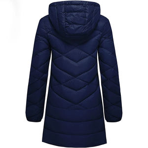 Dernier modèle de veste d'hiver longue matelassée pour femmes avec logo personnalisé, coupe classique, veste matelassée chaude et rembourrée, veste et manteau pour femmes - Product Image 5