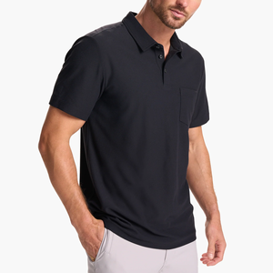 T-shirts à manches courtes personnalisés en gros, 3 boutons, T-shirts polo de performance pour hommes - Product Image 4