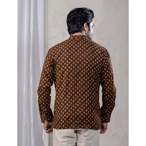 เสื้อคุर्ตาผ้าฝ้ายพิมพ์ลายลำลองสำหรับผู้ชาย แขนยาว ผ้าป๊อปลิน ระบายอากาศได้ดี ลายดอกไม้ - Product Image 6