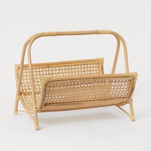 Revistero de ratán de bambú hecho a mano con asa Revistero de mimbre Artesanía de Vietnam Cesta de almacenamiento de libros de algas marinas tejidas - Product Image 1