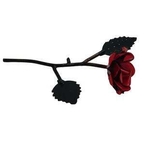 ดอกกุหลาบเหล็กตกแต่งสีทองสีดำตกแต่งสวยงามด้วยสองใบสำหรับตกแต่งโลหะกุหลาบตกแต่ง - Product Image 4