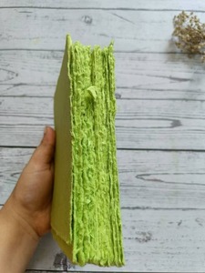 Papier de chiffon de coton vert clair Khadi A4 200gsm 100% coton 20X30 cm feuilles en boîte de fée de style indien - Product Image 3