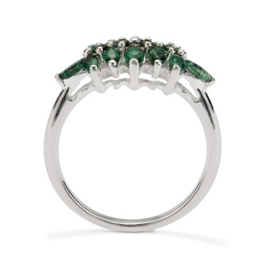 Anillo Santa Terezinha con Esmeralda de 1.35ct, Plata de Ley con Baño de Rodio, Corte Cojín, Estilo Geométrico Delicado - Product Image 3