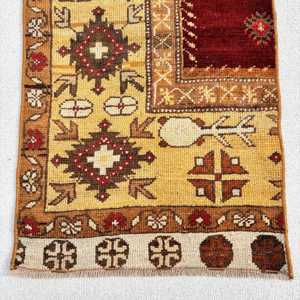 Tapis turc vintage 1,5x2,7 pi (47x83 cm), tapis oriental en laine marron - Product Image 4