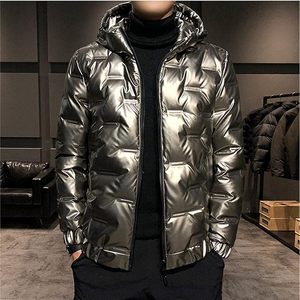 Veste universitaire brillante de qualité supérieure pour hommes manteau chaud isolé avec capuchon résistant à l'eau col montant-vêtements d'hiver en gros - Product Image 5