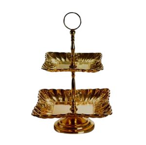 Soporte de pastel de diseño profesional puro Premium, bandeja para servir pasteles y magdalenas de latón de calidad Superfina - Product Image 1