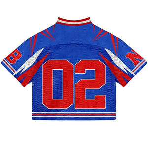 Conception personnalisée pour hommes T-shirt à manches courtes en polyester imprimé Maillot de football rétro court avec coupe Boxy surdimensionnée - Product Image 5