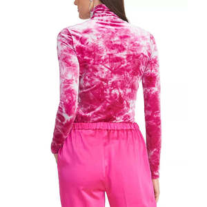 Top de cuello alto con efecto tie-dye Val de Rachel Roy para mujer, morado, tallas XS-XL, ajuste holgado, largo corto, tejido de punto con encaje, para oficina, primavera - Product Image 2