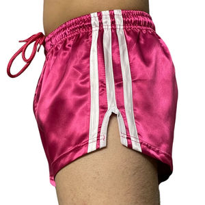 Short décontracté en satin pour hommes respirant Nylon Workout Fitness Athletic Sports Shorts Cordon de serrage Taille Motif solide Polyester Made - Product Image 3