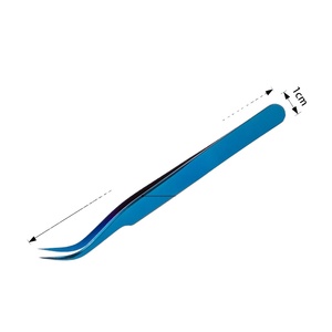 Outil de levage de cils en or avec logo personnalisé, pincettes d'extension de cils en acier inoxydable, pincettes à poignée en diamant pour cils - Product Image 2