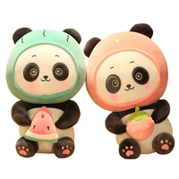 Groothandel Gevulde Fruit Panda Pluche Speelgoed Custom Dier Beer Panda Pluche Met Fruit Panda Beer Pluche