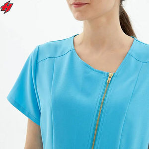 Polyester extensible doux Spandex haut chirurgical unisexe pantalon hôpital de beauté uniforme médical soins infirmiers gommages costume gommages ensembles - Product Image 2