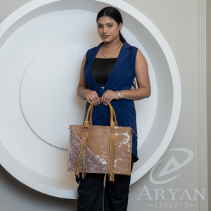 New Wholesale Hand Tooled Hair on Genuine Leather Western Women <b>Tote</b> <b>Bag</b> <b>Bag</b> Conceal Carry High Quality Leather Cowgirl Handbags - Product Image 3