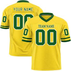 Camisetas de fútbol de poliéster transpirable personalizadas OEM manga de malla de secado rápido rayas Logo números nombre del equipo impresión sublimada - Product Image 5