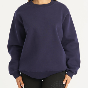 Ropa de calle para mujer sudadera de gran tamaño poliéster/algodón Material transpirable logotipo personalizado impresión sólido cuello redondo OEM - Product Image 1