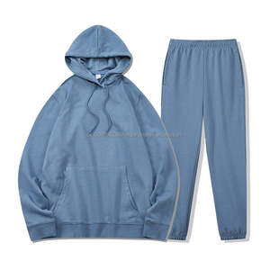 Custom Winter Autumn Eco Friendly Sustainable Cotton Sportswear Unisex Casual Tracksuit Hoodie and Jogger Sweatpants <b>Sets</b> - Product Image 4