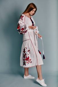 2025 Thiết Kế Mới Vyshyvanka Ăn Mặc Phụ Nữ Boho Cotton Linen Trắng Thêu Vòng Cổ Phong Cách Ngọt Ngào Ren Ukrainian - Product Image 3