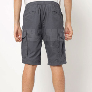 2025 Latest Design 100% Cotton Casual Solid Pattern Mid Waist Quick Dry Men's Cargo Shorts Lightweight Wholesale - Product Image 4