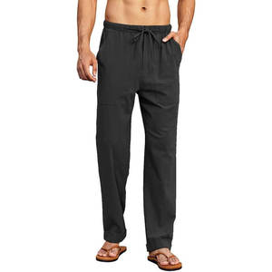 High Quality Blank Flat Track Pants Lightweight Cotton <b>Casual</b> <b>Mens</b> <b>Trousers</b> Custom Straight Leg Breathable <b>Elastic</b> <b>Waist</b> - Product Image 2