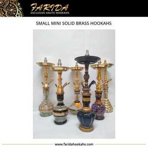 ท่อฮุคคาทรงโค้งงอทองเหลืองขนาดเล็กของอียิปต์เคลือบสีดำเคลือบแล็กเกอร์ดีไซน์ทันสมัยหรูหรา - Product Image 4