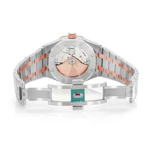 นาฬิกาควอตซ์สุดหรูพร้อมเพชรมอยส์ซอไนต์เต็มรูปแบบและเคสน้ำแข็งเพื่อความเงางามและความสง่างามระดับพรีเมียม - Product Image 4