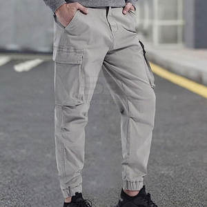 Pantalones Cargo Casuales para Hombre de Marca Privada, 100% Algodón, Cintura Media, Ligeros, con Múltiples Bolsillos, Lavado Oscuro, Color Liso - Product Image 6