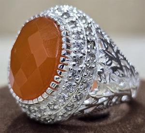 Anillo de diseñador hecho a mano de excelente calidad de Plata de Ley 925, última moda, forma ovalada, piedra preciosa cornalina, ajuste de bisel clásico - Product Image 2