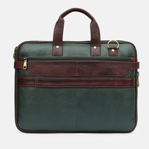 Maletín de Cuero Genuino de Dos Tonos Verde, Ligero, de Lujo, Estilo Vintage, para Portátil de 13.5 Pulgadas, para Hombre y Mujer, Bandolera - Product Image 4