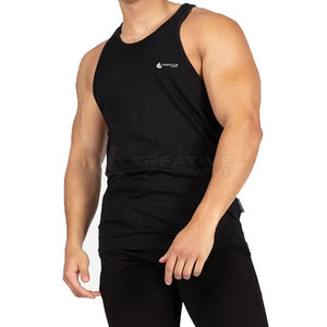 Camiseta sin mangas de algodón 100% con estilo para hombre, ropa deportiva de punto transpirable para gimnasio, ropa activa informal a la venta - Product Image 6