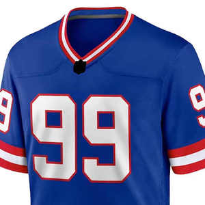 Maillot de football américain à manches courtes imprimé personnalisé pour hommes adultes, vente en gros OEM, séchage rapide, respirant, vêtements d'équipe sportive - Product Image 5