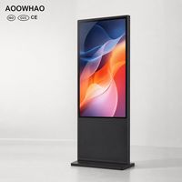 AOOWHAO OEM ODM Kiosco Móvil de Piso con Pantalla Táctil de 20 Puntos, 4K UHD Antideslumbrante, Señalización Digital para Centros Comerciales y Tiendas Minoristas