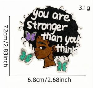 Parches Bordados Personalizados de Arte Afro para Ropa y Gorras - Diseño de Alfabeto Estilo Melanina para Hombre/Mujer, Chenilla Ecológica - Product Image 3