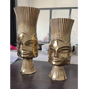 Estatua de cara de aluminio de diseño moderno y florero para decoración de boda, hogar y jardín, macetas y jarrones usados para exteriores - Product Image 1