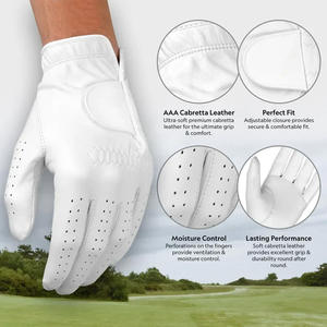 Breathable Cabretta Golf Gloves With Custom Embroidery Logo Printing Tag Label Branding <b>And</b> Packaging For Teamwear Or Sales - Product Image 4